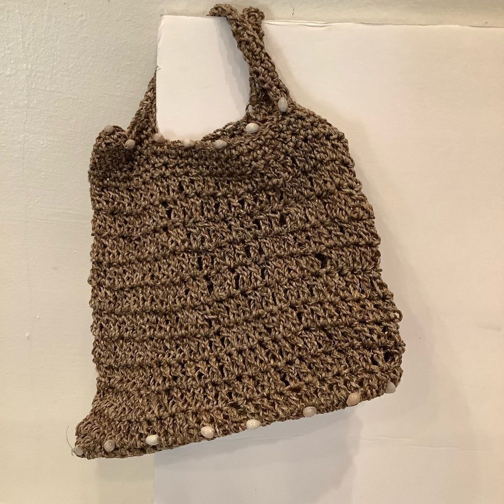 Macrame Purse Tote with Shell Detail